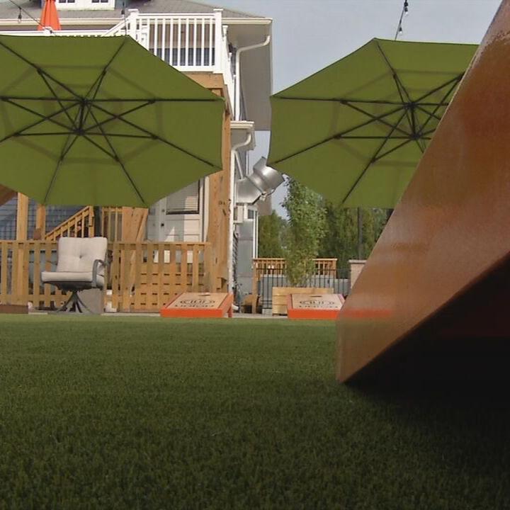 Cornhole and other games available at Union Restaurant and Gameyard